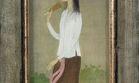 MAI TRUNG THỨ (1906 – 1980) – “JEUNE FILLE À L’ÉVENTAIL” (THIẾU NỮ CẦM QUẠT)