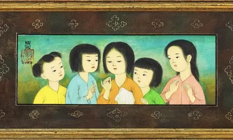 MAI TRUNG THỨ (1906 – 1980) – “CINQ ENFANTS EN CONVERSATION” (NĂM ĐỨA TRẺ CHUYỆN TRÒ)