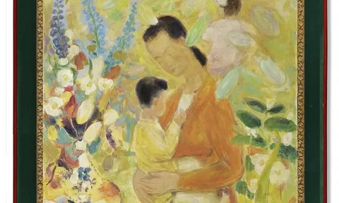 LÊ PHỔ “MẸ VÀ EM BÉ” CHỮ TÌNH TRONG TRANH