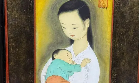 TÌNH MẪU TỬ TRONG TRANH LỤA MAI TRUNG THỨ – GIẤC NGỦ TRONG VÒNG TAY YÊU THƯƠNG