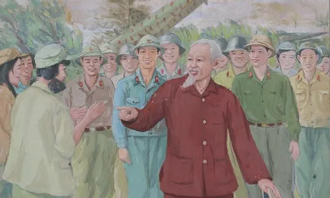 HỌA SĨ VĂN GIÁO VÀ TÁC PHẨM “BÁC HỒ THĂM ĐƠN VỊ TÊN LỬA”