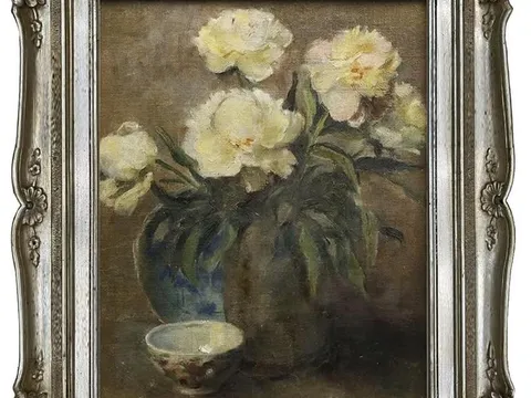 LÊ PHỔ – TĨNH VẬT HOA MẪU ĐƠN (1936). Một khoảnh khắc tinh khôi giữa giao thoa Đông – Tây.
