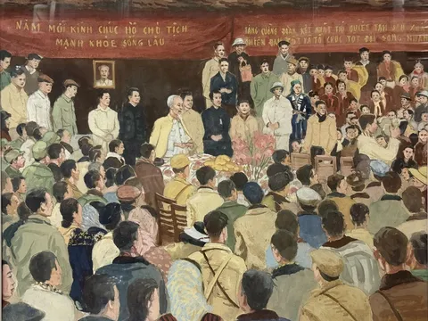 “Bác Hồ thăm đồng bào Sơn La” – Họa sĩ Văn Giáo