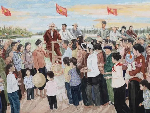 Họa sĩ Văn Giáo và tác phẩm “Bác Hồ về thăm Hưng Yên” (1958)