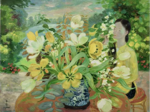 LÊ PHỔ – “ARRANGING FLOWERS”: SẮC XANH RỰC RỠ VÀ SỨC HÚT TRÊN THỊ TRƯỜNG QUỐC TẾ