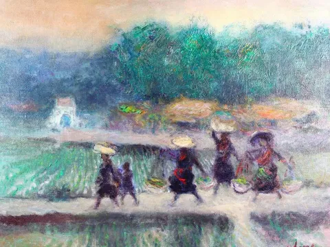 Võ Lăng (Jean Volang) và một trong những bức tranh phong cảnh Việt Nam hiếm gặp trên thị trường quốc tế