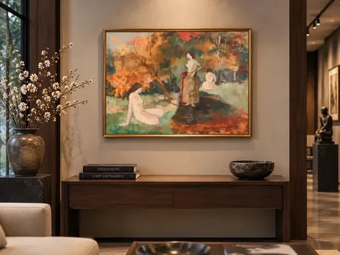 Tranh sơn dầu xưa – ký “Duong”, nguồn từ Pháp