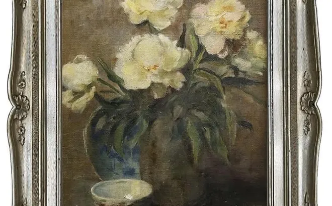 LÊ PHỔ – TĨNH VẬT HOA MẪU ĐƠN (1936). Một khoảnh khắc tinh khôi giữa giao thoa Đông – Tây.