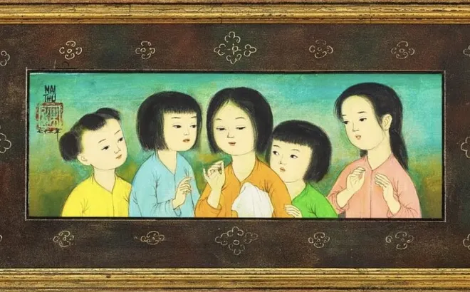 MAI TRUNG THỨ (1906 – 1980) – “CINQ ENFANTS EN CONVERSATION” (NĂM ĐỨA TRẺ CHUYỆN TRÒ)