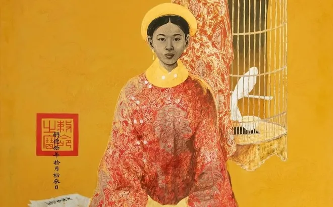 BÙI HỮU HÙNG – “CÔ GÁI VÀ LỒNG CHIM” (Girl with Bird-Cage)