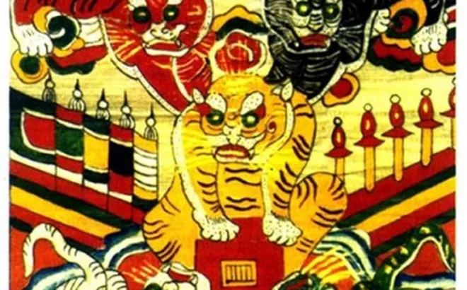 Mật mã tranh “Ngũ hổ” Đông Hồ