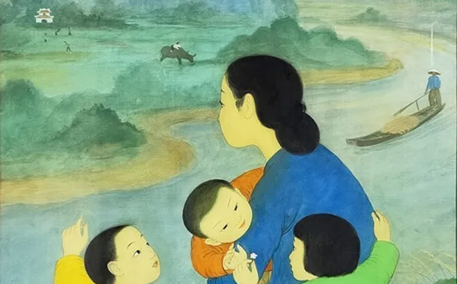 1,1 TRIỆU EURO: MAI TRUNG THỨ -  MẸ VÀ CÁC CON BÊN BỜ SÔNG